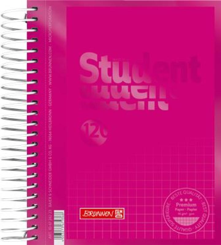 Brunnen Collegeblock A6 Student Premium 120 Blatt kariert Colour Code