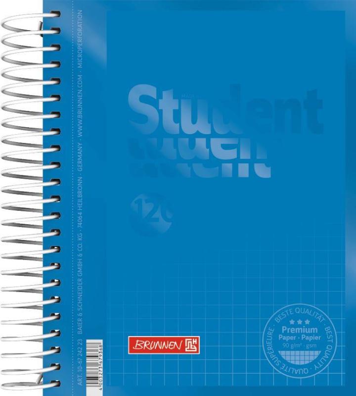 Brunnen Collegeblock A6 Student Premium 120 Blatt kariert Colour Code