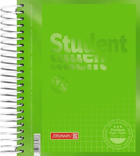 Brunnen Collegeblock A6 Student Premium 120 Blatt kariert Colour Code