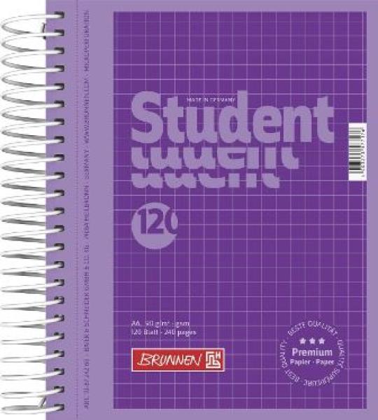 Brunnen Collegeblock A6 Student Premium 120 Blatt kariert Colour Code