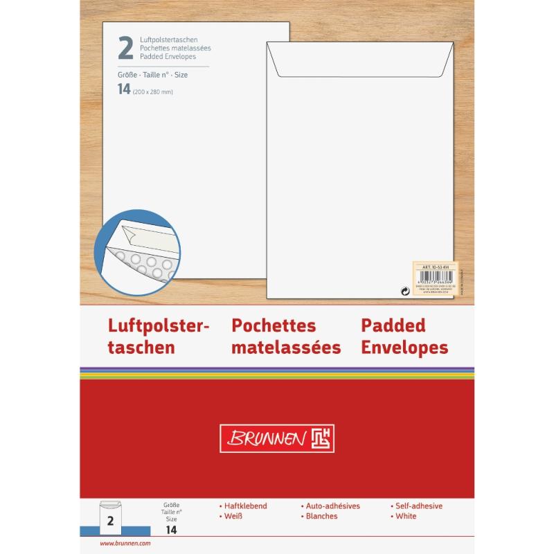 Brunnen 2 Stück Luftpolstertaschen Größe 14 weiß