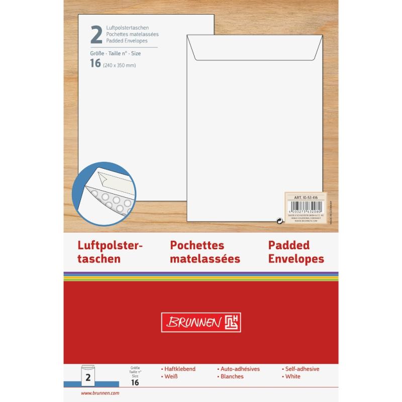 Brunnen 2 Stück Luftpolstertaschen Größe 16 weiß