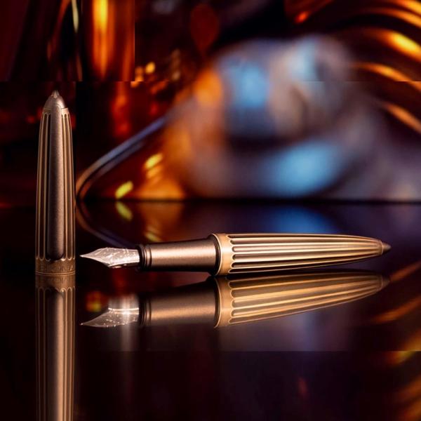 Diplomat Füllhalter Aero oxyd messing 14KT