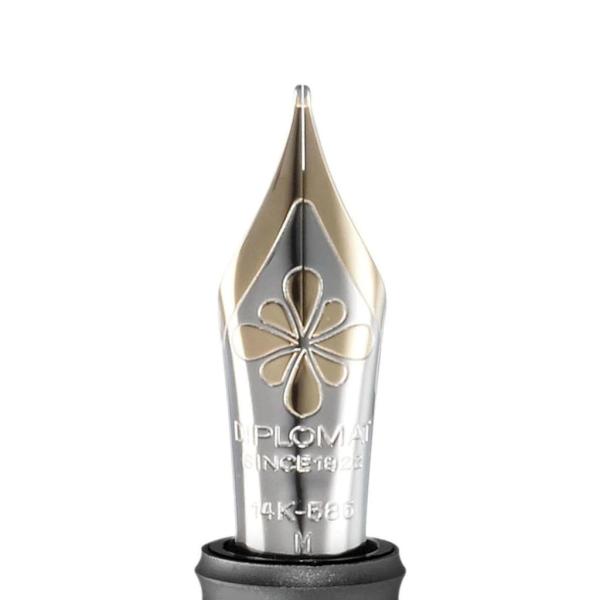 Diplomat Füllhalter Aero silber matt 14KT