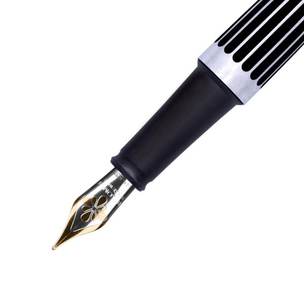 Diplomat Füllhalter Aero "stripes black" 14KT