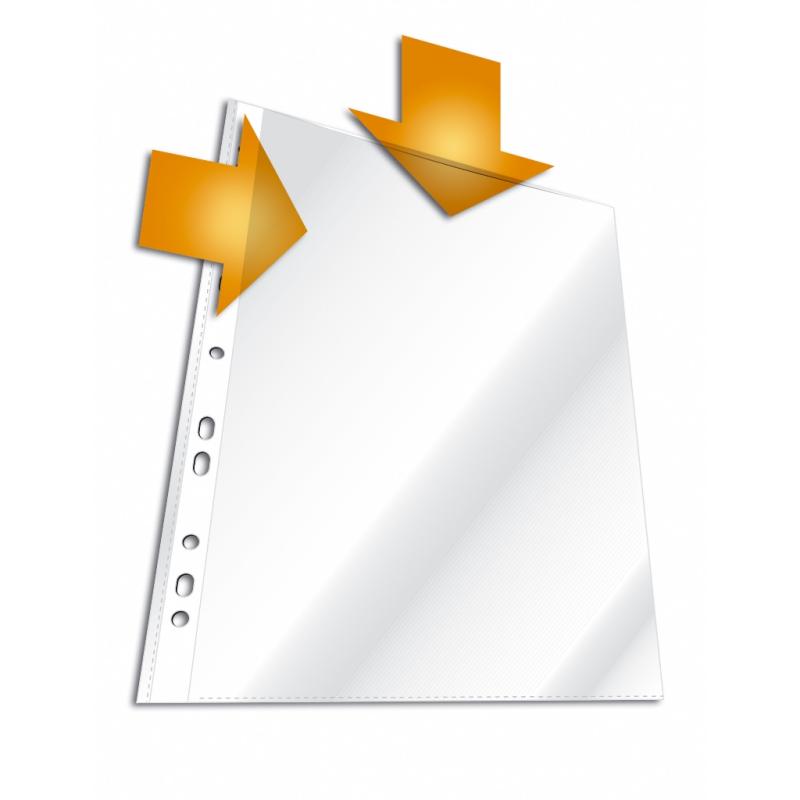 Durable 10 Stück Prospekthülle A4 PP Spezial oben + seitlich offen