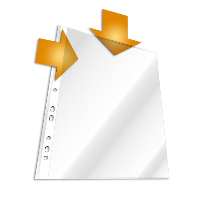 Durable 10 Stück Prospekthülle A4 PP Spezial oben + seitlich offen