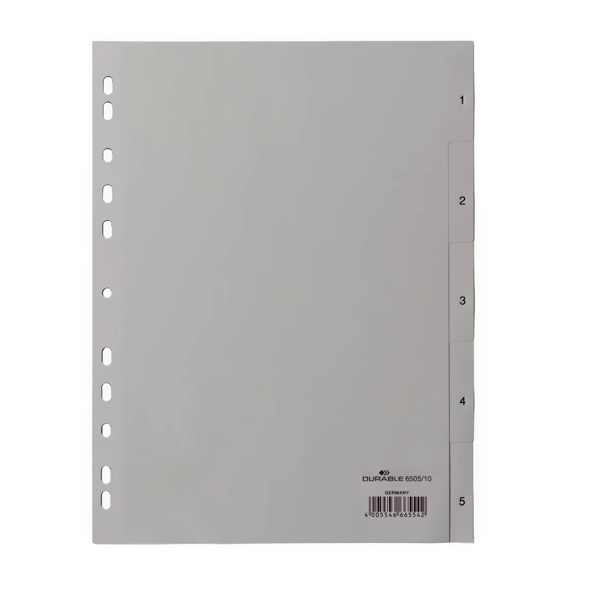 Durable Kunststoff-Register A4 PP 5-teilig 1-5 grau