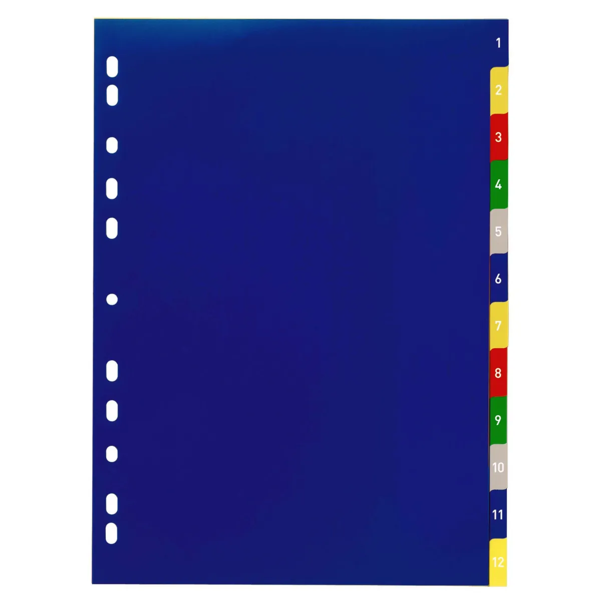 Durable Kunststoff-Register A4 PP 12-teilig 1-12 farbig