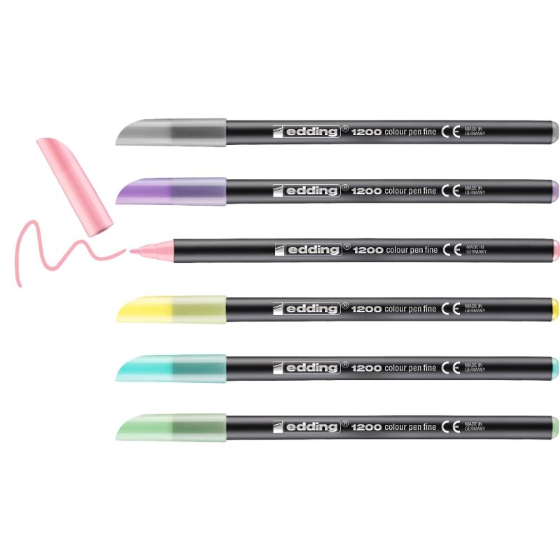 Edding 1200 Fasermaler Fein Pastell Colours 6er