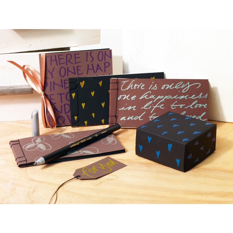 Edding 1200 Fasermaler metallic 6er Set Metallbox