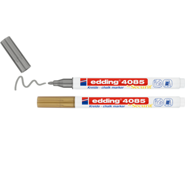 Edding 4085 Kreidemarker by Securit - 2er Blister gold+silber
