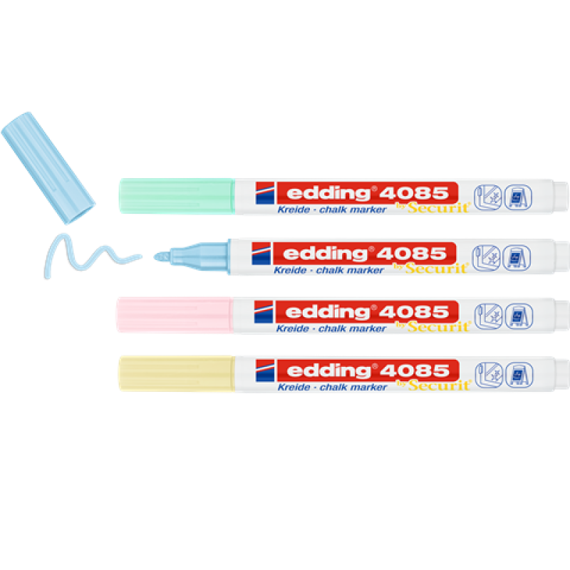 Edding 4085 Kreidemarker by Securit - 4er Blister pastell