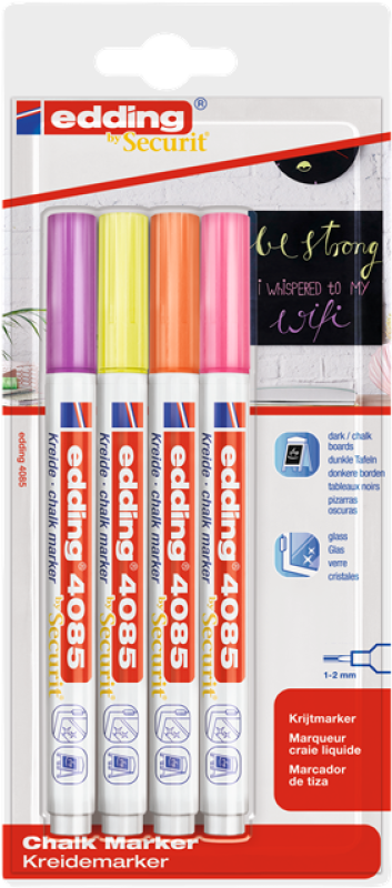 Edding 4085 Kreidemarker by Securit - 4er Blister neon