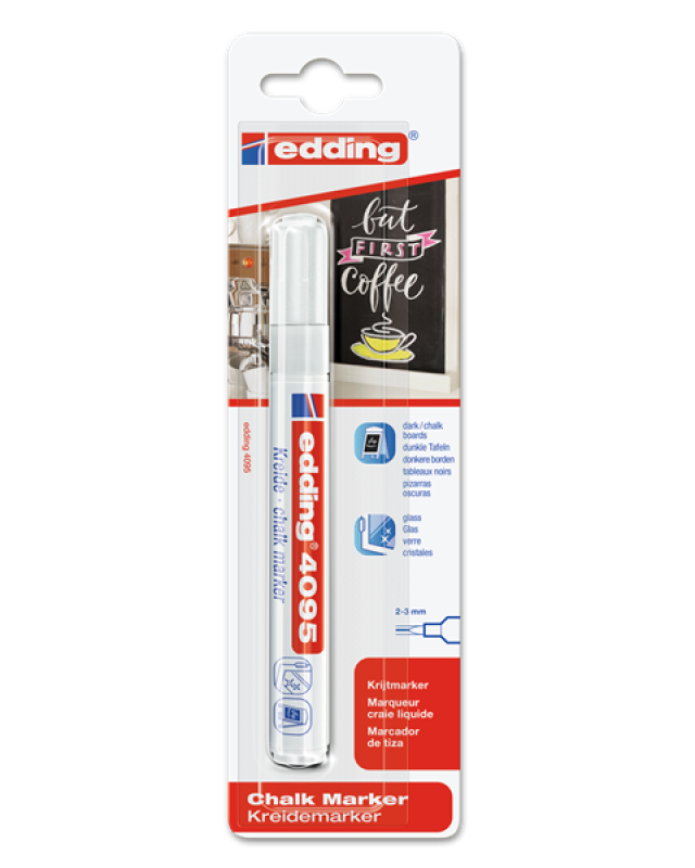 Edding 4095 / 1er Blister Kreidemarker - weiß