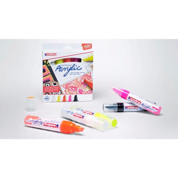 Edding 5000 Acrylmarker breit 5 Stück Set neon