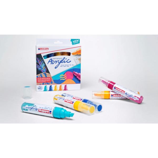 Edding 5000 Acrylmarker breit 5 Stück Set abstrakt