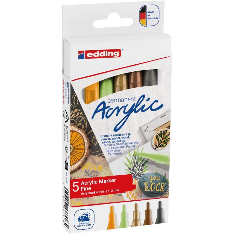 Edding 5300 Acrylmarker fein 5 Stück Natur-Set