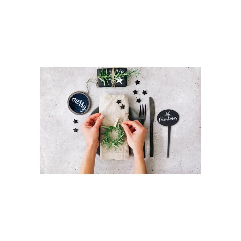 Securit Deko-Einsteckschild Oval Silhouette 5 Stück incl. Kreidemarker weiß