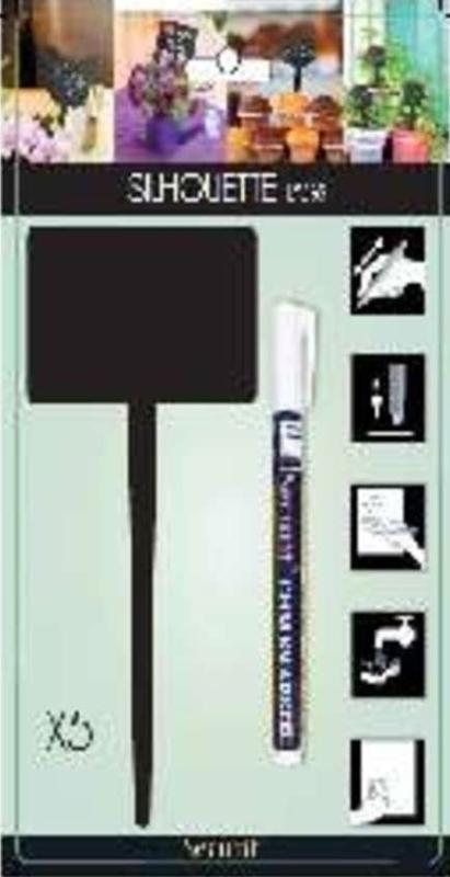 Securit Deko-Einsteckschild Rechteckig Silhouette 5 Stück incl. Kreidemarker weiß