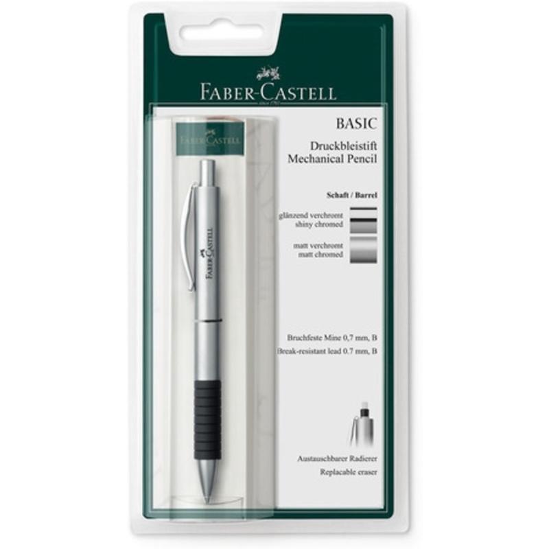 Faber-Castell Druckbleistift Basic 0.7mm B chrom matt