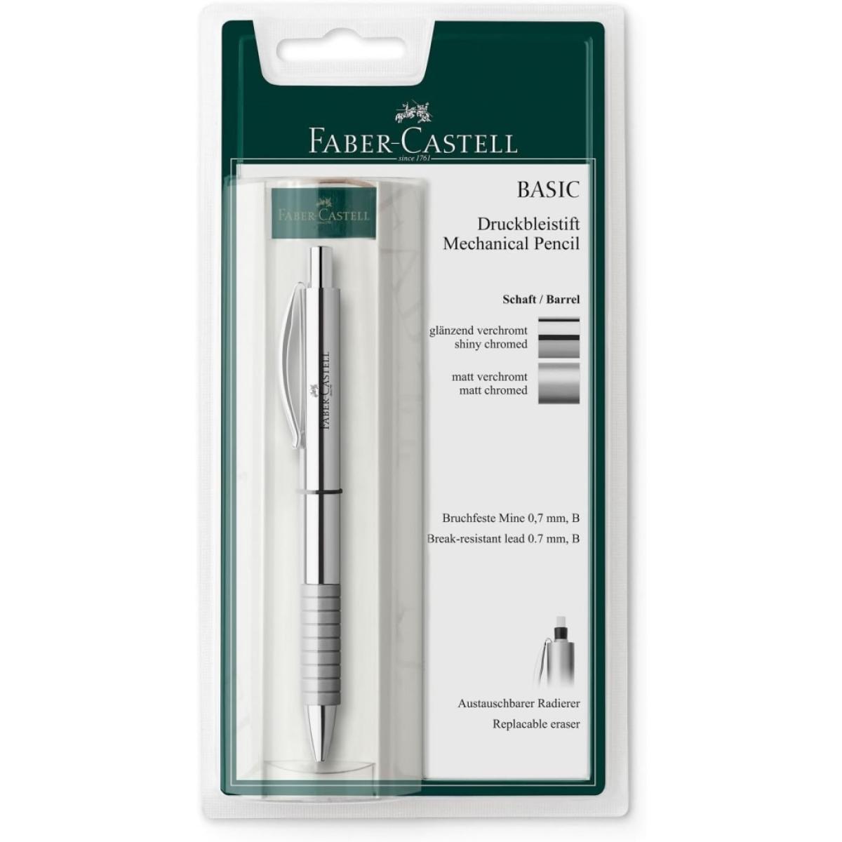 Faber-Castell Druckbleistift Basic 0.7mm B chrom glanz