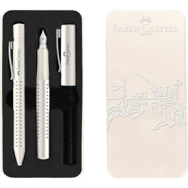 Faber-Castell Grip 2010 Füllhalter M + Kugelschreiber M Geschenkset coconut milk