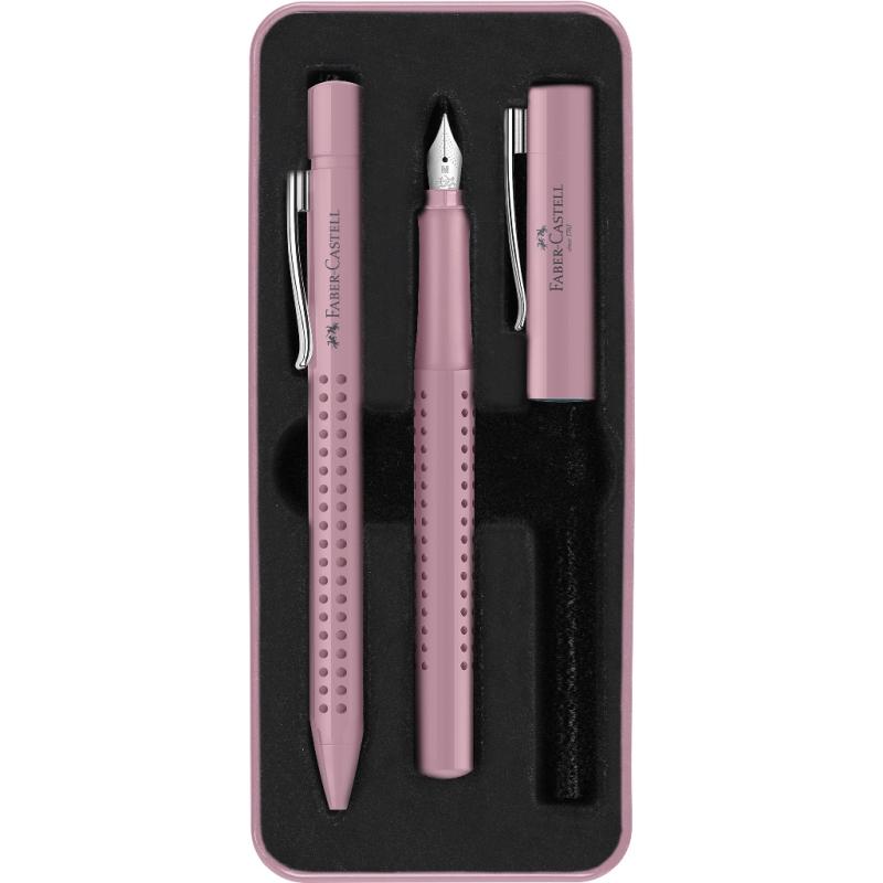 Faber-Castell Grip 2010 Füllhalter M + Kugelschreiber M Geschenkset rosé shadows