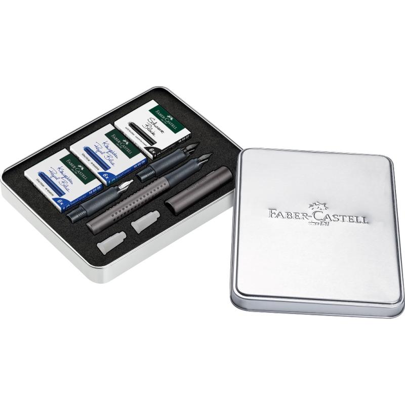 Faber-Castell Füllhalter Grip 2011 Kalligrafie Set anthrazit