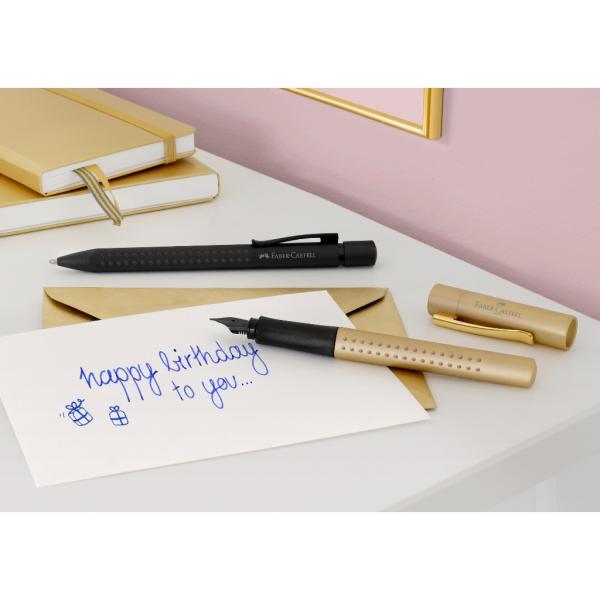 Faber-Castell Grip Edition Füllhalter M + Kugelschreiber XB Geschenkset gold
