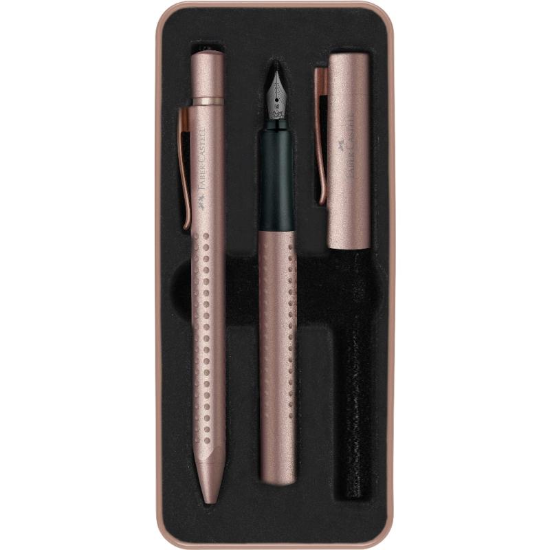 Faber-Castell Grip Edition Füllhalter M + Kugelschreiber XB Geschenkset rose copper