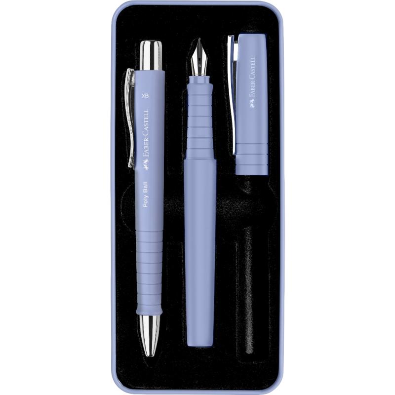 Faber-Castell Füllhalter Poly Pen B + Kugelschreiber Poly Ball XB Set pale iris