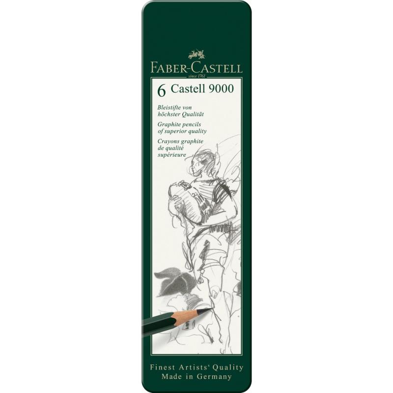 Faber-Castell Bleistift Castell 9000 6er Metalletui