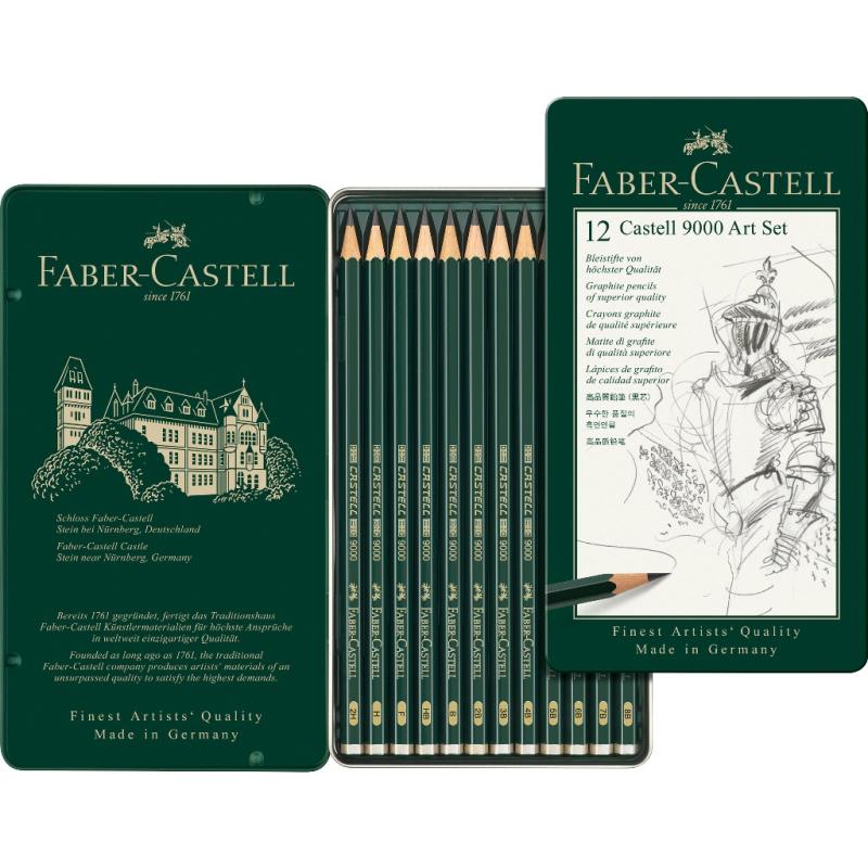 Faber-Castell Bleistift Castell 9000 Art Set 12er Metalletui