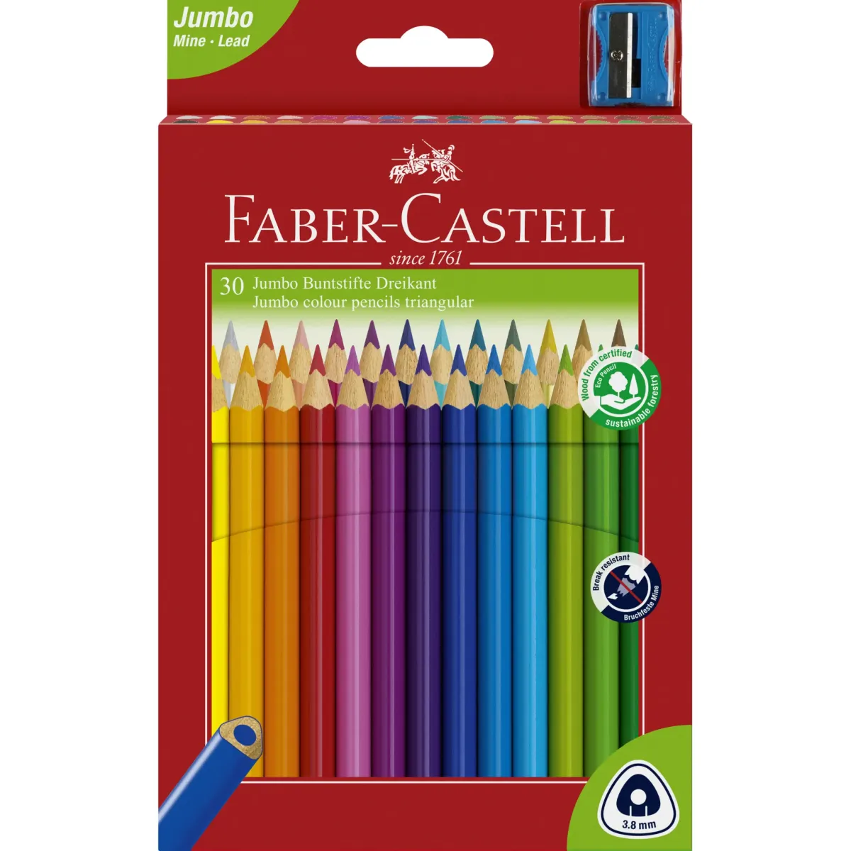 Faber-Castell Jumbo Dreikant Buntstifte 30er Kartonetui
