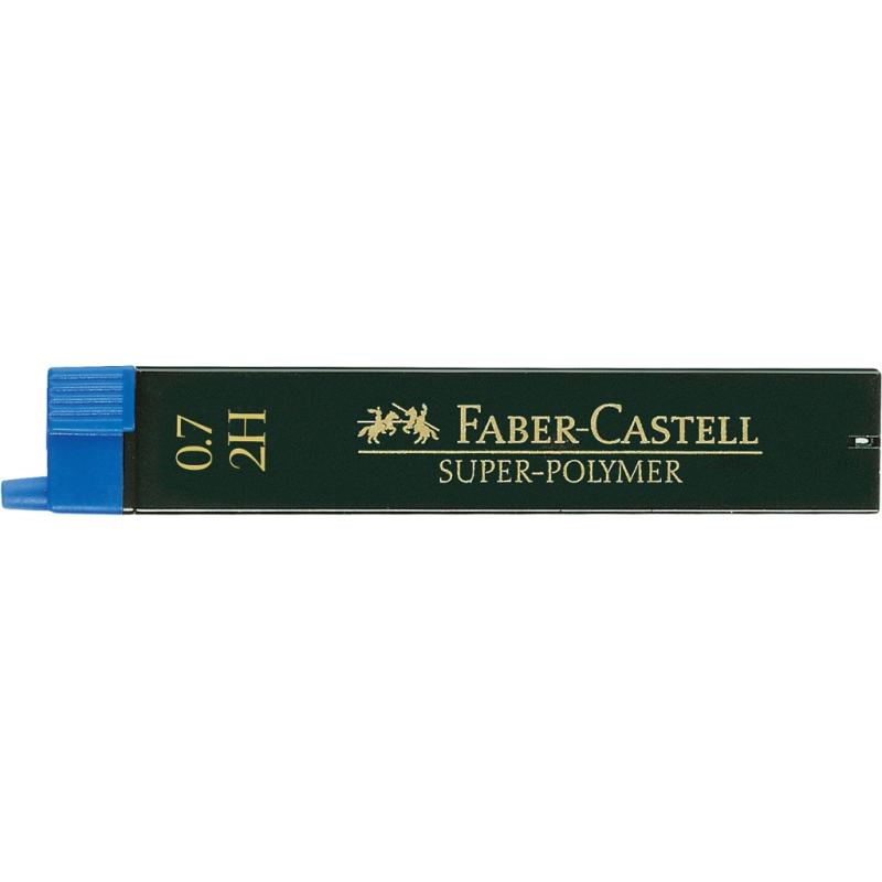 Faber-Castell 12 Fein-Minen Super-Polymer 0,7 mm 2H