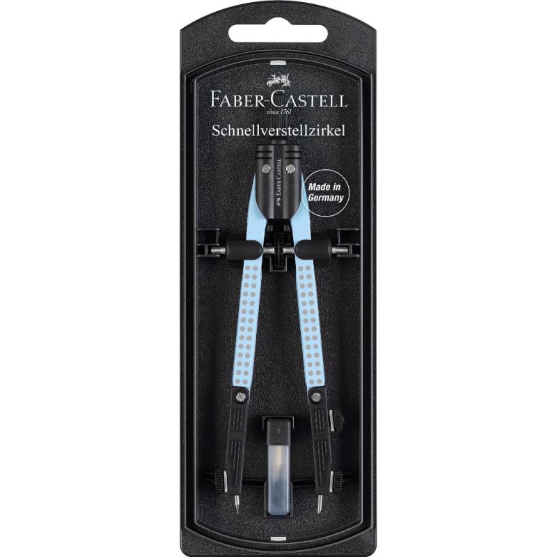 Faber-Castell Schnellverstellzirkel Gelenke Grip skyblue