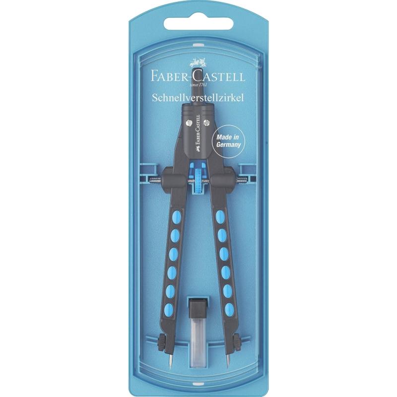Faber-Castell Schnellverstellzirkel Factory neon 3-farbig sortiert