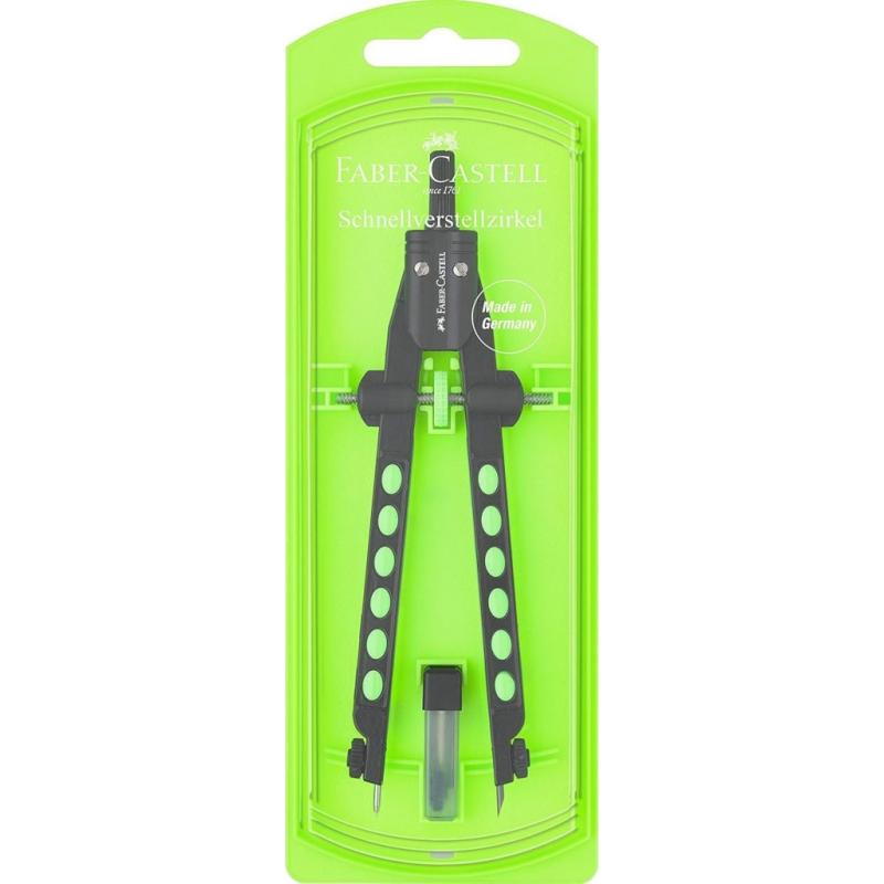 Faber-Castell Schnellverstellzirkel Factory neon 3-farbig sortiert