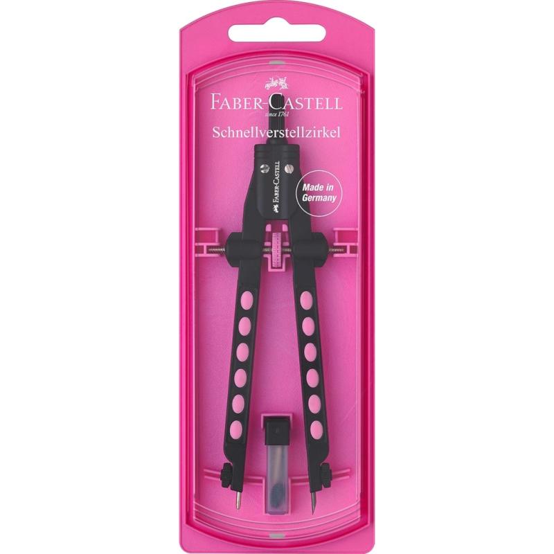 Faber-Castell Schnellverstellzirkel Factory neon 3-farbig sortiert