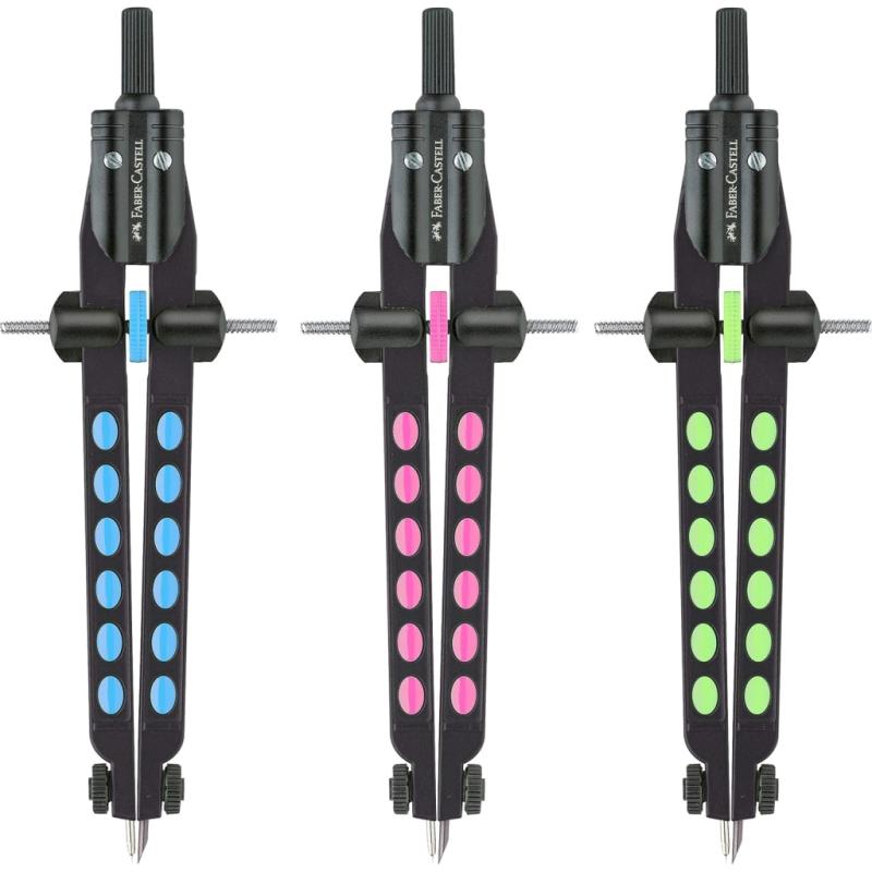 Faber-Castell Schnellverstellzirkel Factory neon 3-farbig sortiert