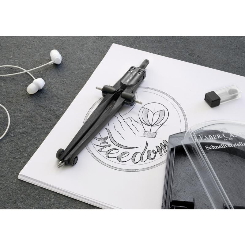 Faber-Castell Schnellverstellzirkel Stream black stone