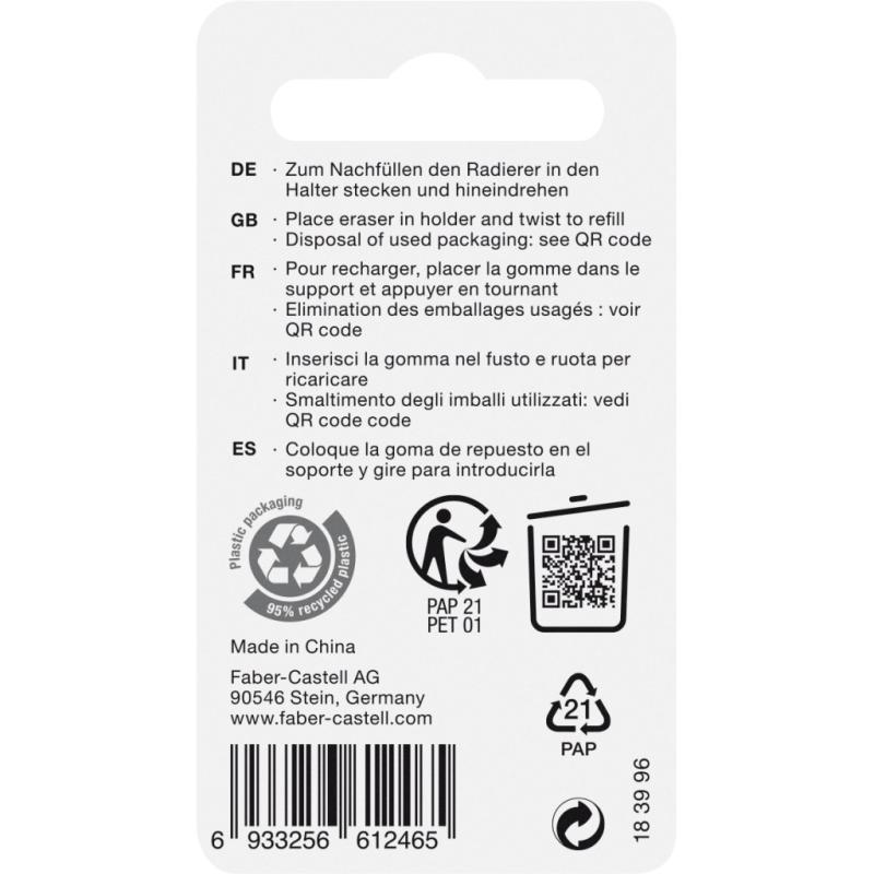 Faber-Castell 4 Ersatzradierer für Eraser Pen und Druckbleistift Poly Matic