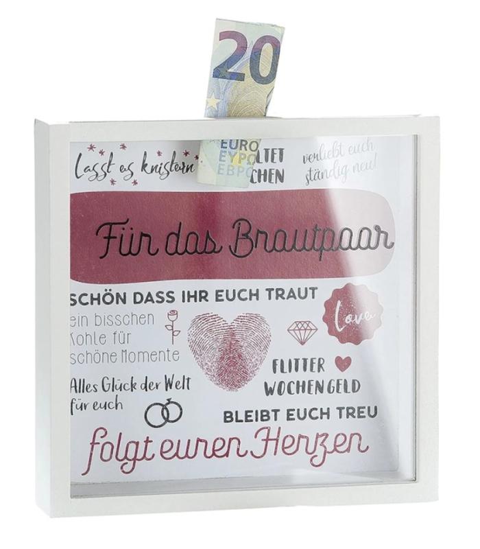 Gilde Spardose mit Glasfront - Für das Brautpaar