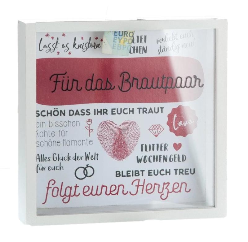 Gilde Spardose mit Glasfront - Für das Brautpaar