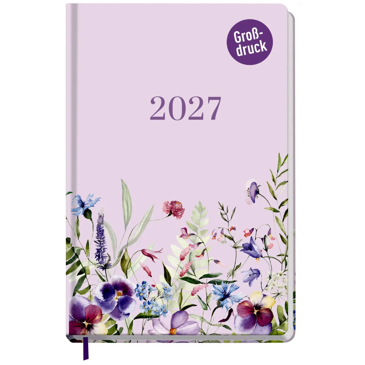 Häfft Buchkalender Großdruck/Senioren A5+ 2S/1W Blütentraum 2027