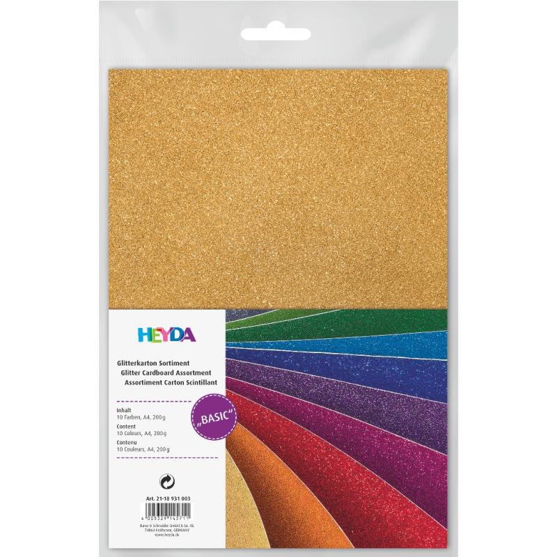 Heyda Glitterkarton Sortiment A4 200g/m² Basic