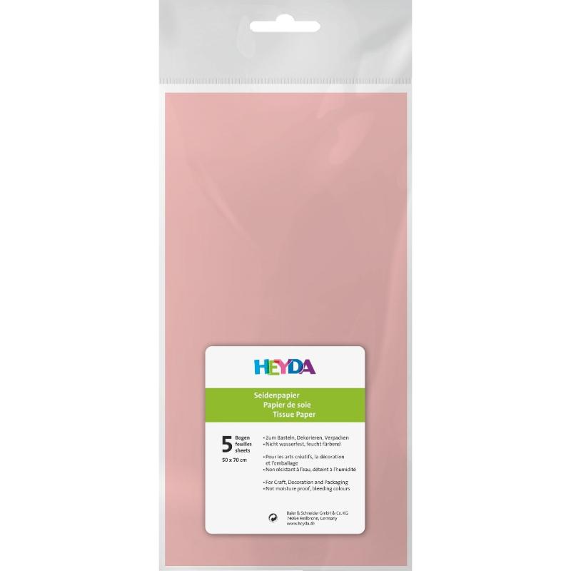 Heyda Seidenpapier 5 Blatt 50x70cm 20g/m² rosa