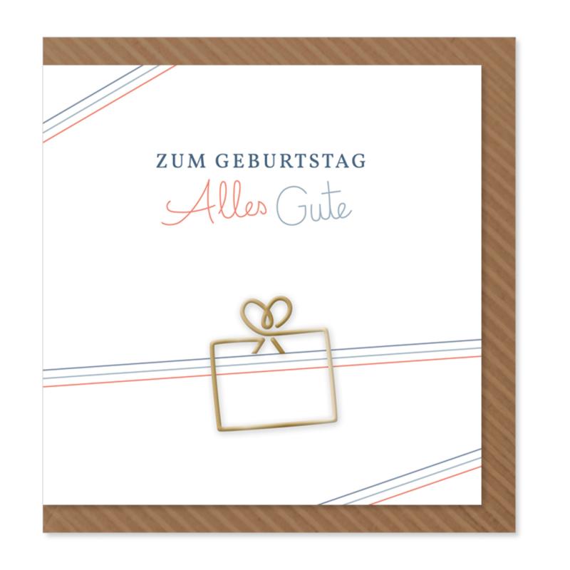 Komma³ Grußkarte Clip Card Square Zum Geburtstag alles gute