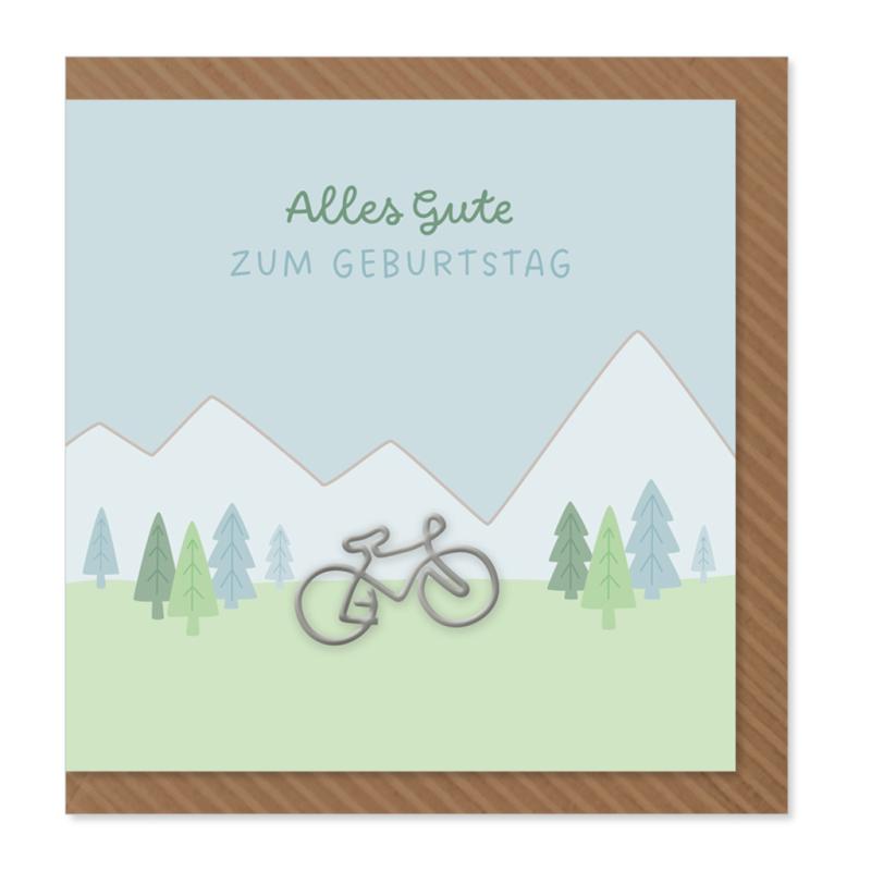 Komma³ Grußkarte Clip Card Square Alles gute zum Geburtstag